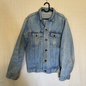 Levis 80’s Vintage 75504-0212 Denim Trucker Jacket Size Large Dragon Embroidery